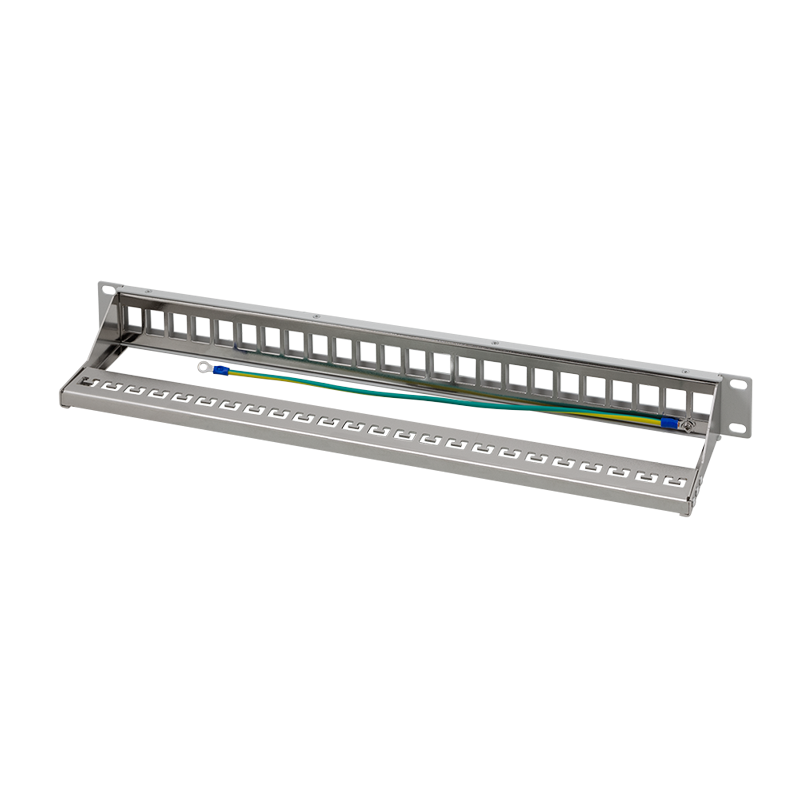 Logilink NK4057 19" Patch panel 24 keystone csatlakozóhoz, hátsó kábelkezelővel