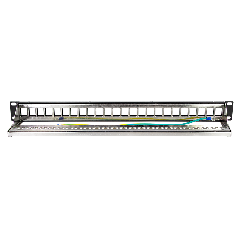 Logilink NK4058 9" Patch panel 24 keystone jack csatlakozóhoz, hátsó kábelkezelővel