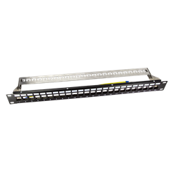 Logilink NK4058 9" Patch panel 24 keystone jack csatlakozóhoz, hátsó kábelkezelővel