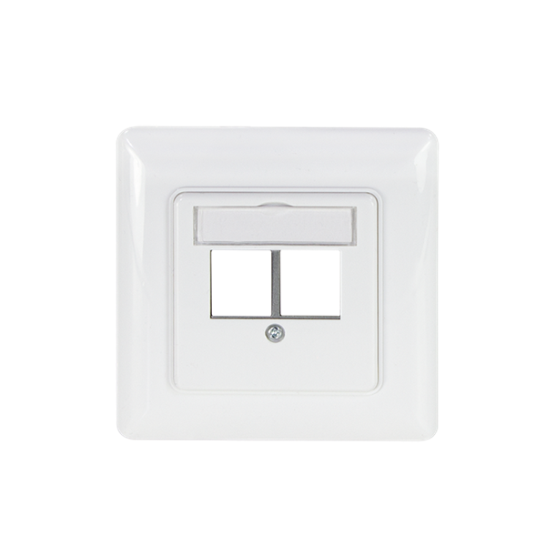 Logilink NK4059 előlap 2 keystone csatlakozóhoz, egyenes kimenet, jel fehér