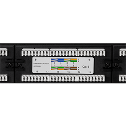 Logilink NP0004 Cat.6 Patch Panel 24 portos UTP, 180 -os lyukasztás, EconLine