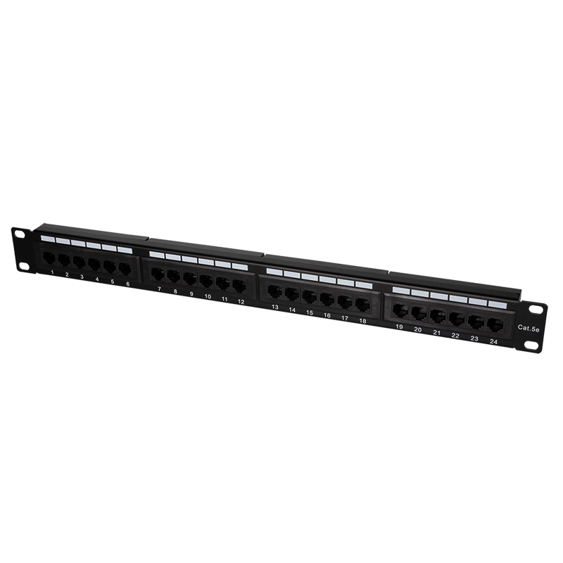 Logilink NP0027 Cat.5e Patch Panel 24 portos árnyékolatlan, 19" rack rögzítés, fekete