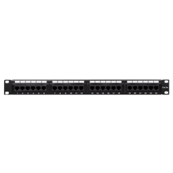 Logilink NP0027 Cat.5e Patch Panel 24 portos árnyékolatlan, 19" rack rögzítés, fekete