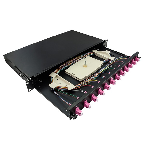 Logilink F12LC4B Optikai kábel elosztó, 19" (ODF) LC-DX 12 P