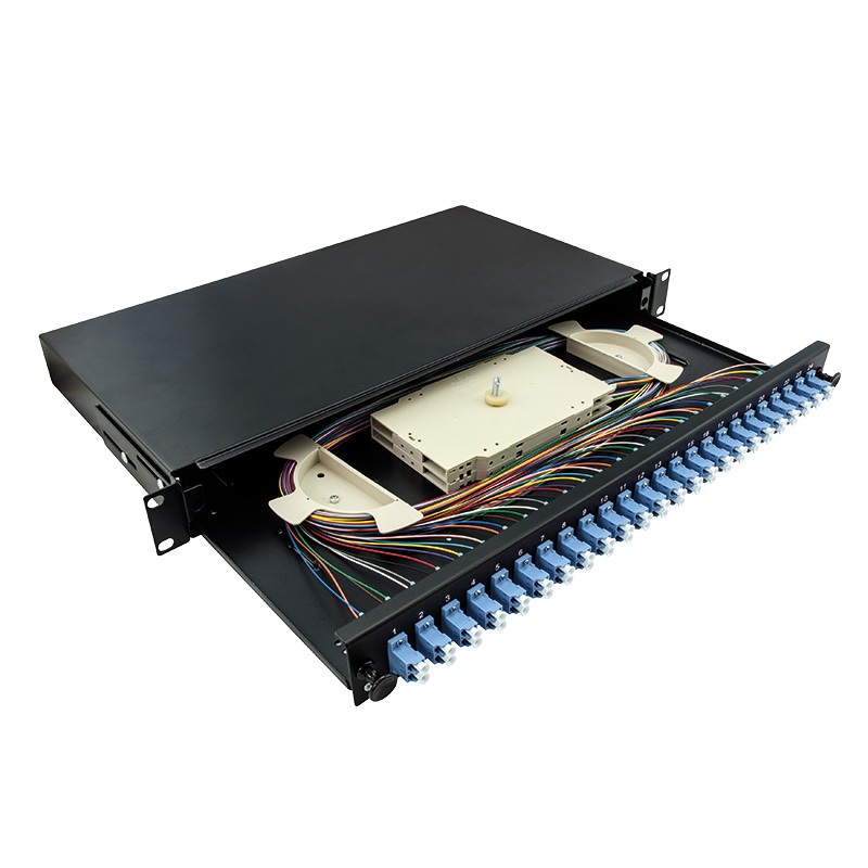 Logilink F24LC2B Optikai kábel elosztó, 19" (ODF) LC-DX 24 P