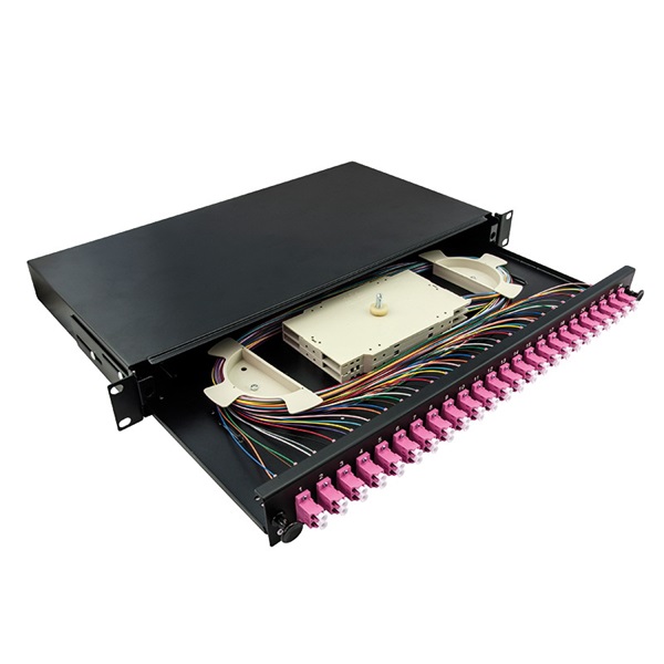 Logilink F24LC4B Optikai kábel elosztó, 19" (ODF) LC-DX 24 P, fekete