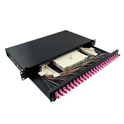 Logilink F24LC4B Optikai kábel elosztó, 19" (ODF) LC-DX 24 P, fekete