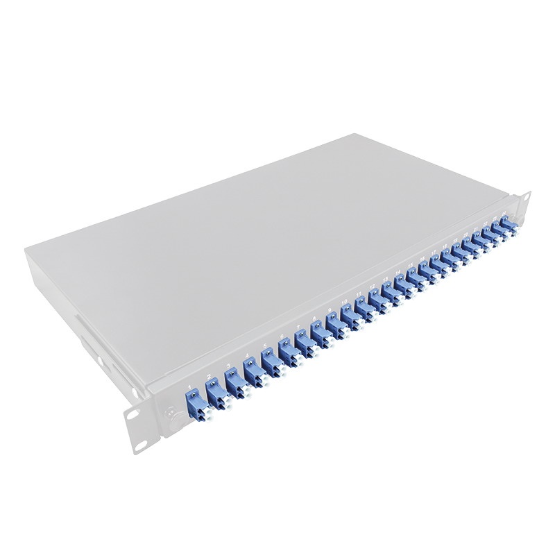 Logilink F24LC2G Optikai kábel elosztó, 19" (ODF) LC-DX 24 P, szürke