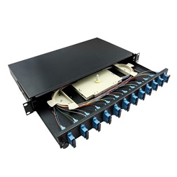Logilink F12SD2B Optikai kábel elosztó, 19" (ODF) SC-DX 12 P