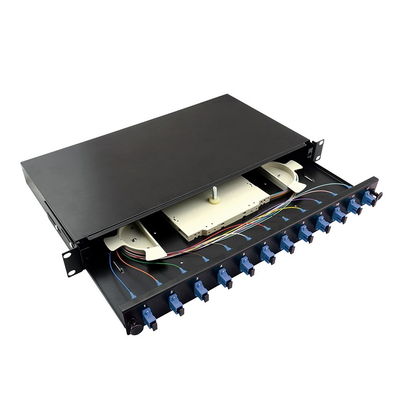 Logilink F12SS2B Optikai kábel elosztó, 19" (ODF) SC-SX 12 P, fekete