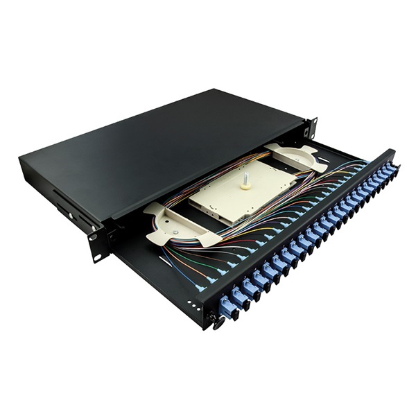 Logilink F24SS2B Optikai kábel elosztó, 19" (ODF) SC-SX 24 P, fekete