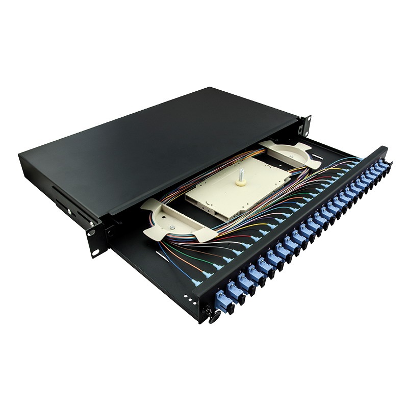 Logilink F24SS2B Optikai kábel elosztó, 19" (ODF) SC-SX 24 P, fekete