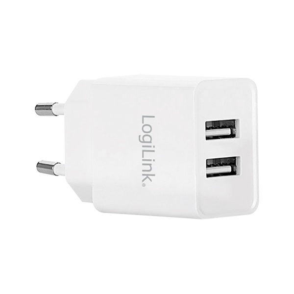 Logilink PA0185 10,5W 2-portos USB fehér fali töltő