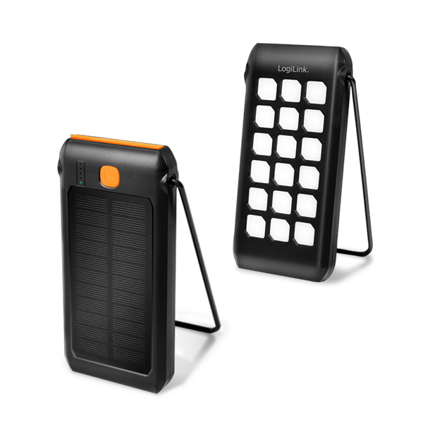 Logilink PA0273 Mobil Power Bank, LiPo, 10.000mAh, napelemes, PD 18W, fekete