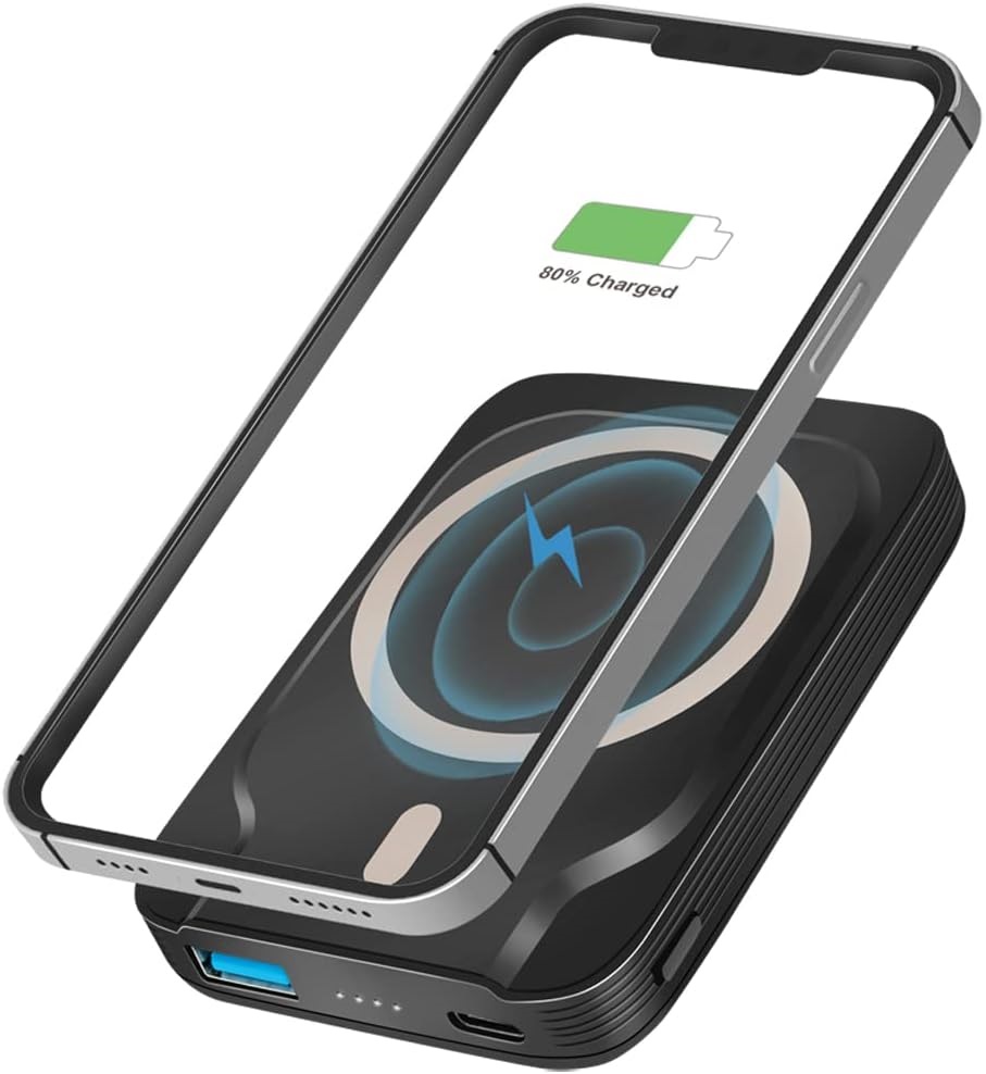 Logilink PA0287 Power bank 5000 mAh, vezeték nélküli töltés, USB-C PD 3.0 + USB-A QC 3.0