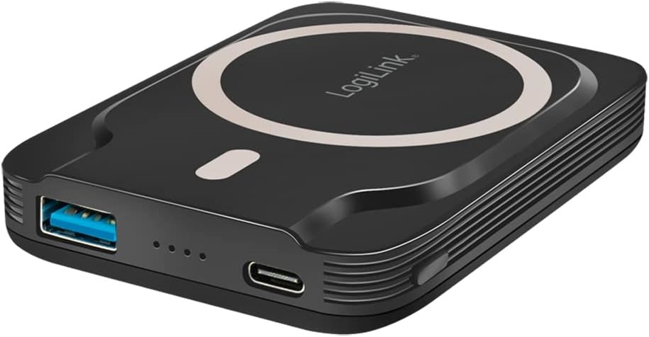 Logilink PA0287 Power bank 5000 mAh, vezeték nélküli töltés, USB-C PD 3.0 + USB-A QC 3.0