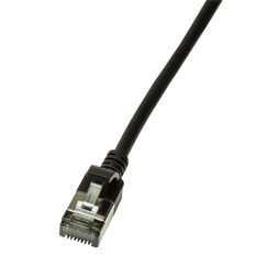 Logilink CQ9043S Patch kábel, Cat.6A STP TPE SlimLine fekete, 1,5 m