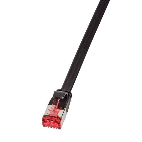 Logilink CF2013S Patch kábel SlimLine, lapos, Cat.6A, U/FTP, fekete, 0,25 m