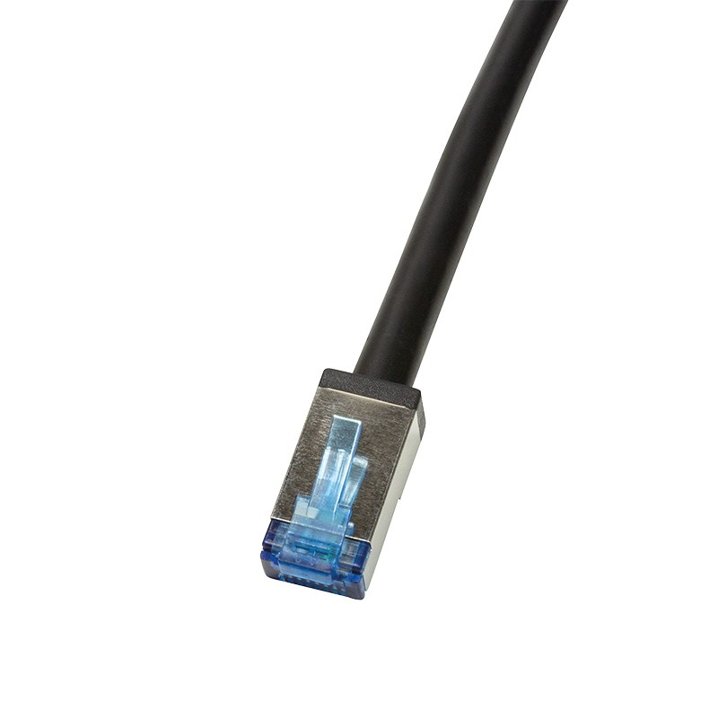 Logilink CQ7023S Patch kábel, kültéri, Cat.6A, S/FTP, fekete, 0,5 m