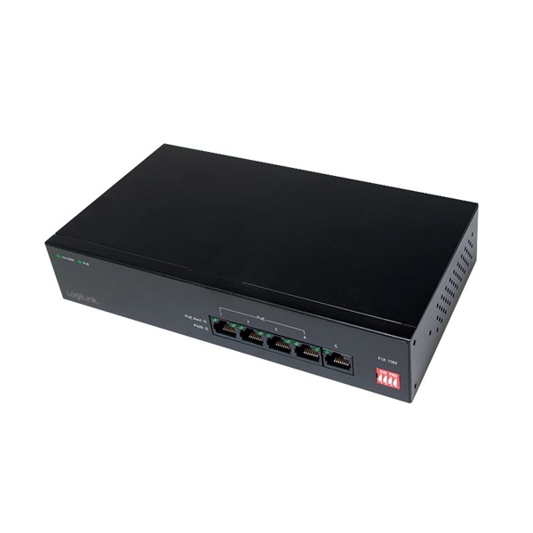 Logilink NS0098 PoE switch 10/100M PoE, 5-port, 5-port
