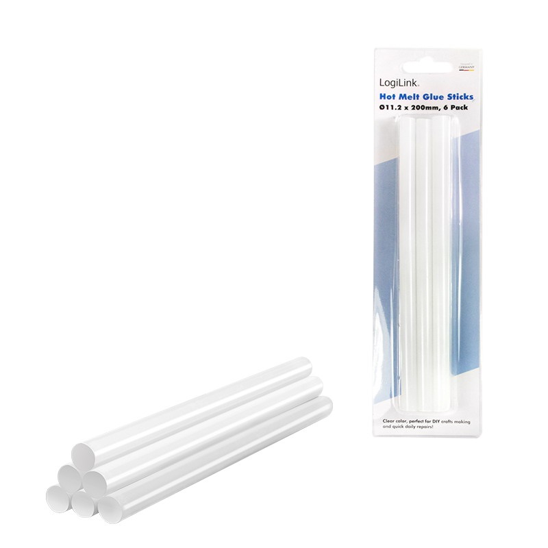 Logilink WZ0055 Ragasztó pisztoly rudak O11,2 mm, 6 db, WZ0052-hez alkalmas