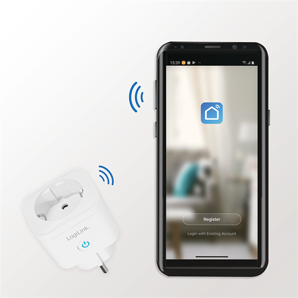 Logilink SH0101 Wi-Fi intelligens csatlakozóaljzat, egyirányú (CEE 7/7), Tuya kompatibilis