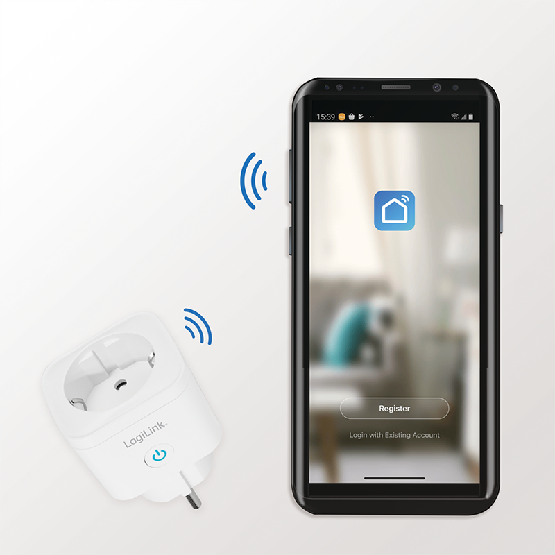 Logilink SH0101 Wi-Fi intelligens csatlakozóaljzat, egyirányú (CEE 7/7), Tuya kompatibilis