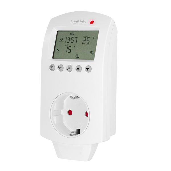 Logilink SH0106 Wi-Fi intelligens termosztát aljzat, 1 utas (CEE 7/3), Tuya kompatibilis
