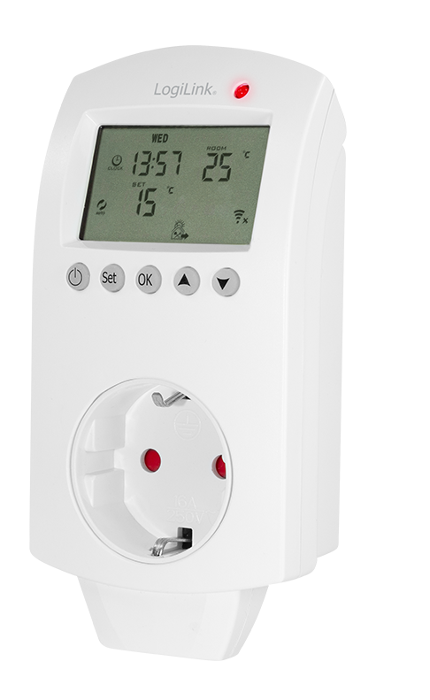 Logilink SH0106 Wi-Fi intelligens termosztát aljzat, 1 utas (CEE 7/3), Tuya kompatibilis
