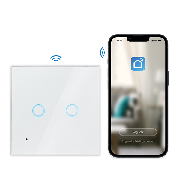 Logilink SH0112 Wi-Fi intelligens kettős fali kapcsoló, Tuya kompatibilis