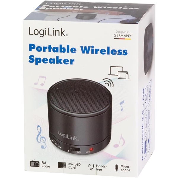 Logilink SP0062 Bluetooth hangszoró MP3-lejátszóval és FM-rádióval, fekete