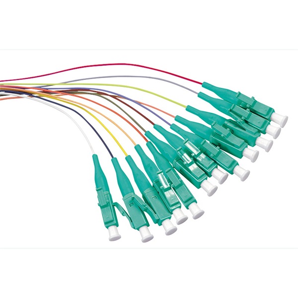 Logilink FL3LC02 Színes pigtail szett 12 x LC, OM3 50/125 , 2m, aqua csatlakozó