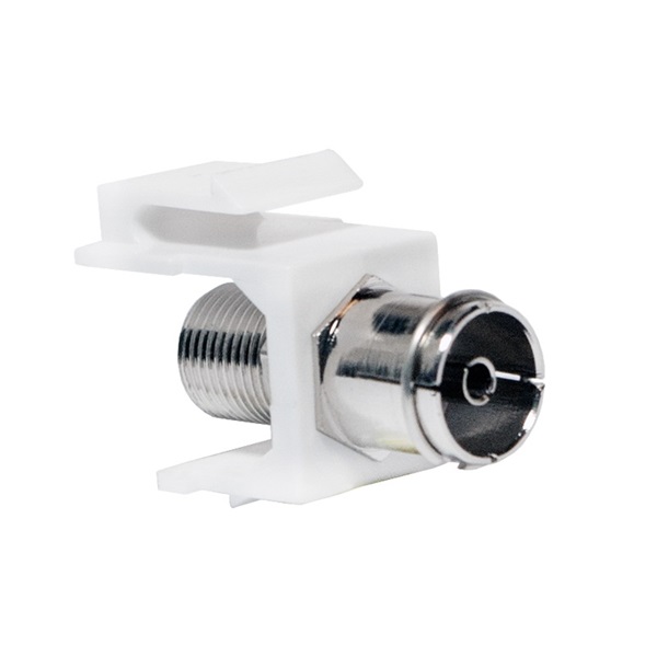 Logilink NK0020 TV/SAT keystone csatlakozó, IEC/F - F-Type/F, 75 Ohm, fehér