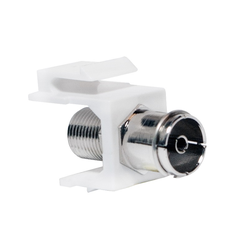 Logilink NK0020 TV/SAT keystone csatlakozó, IEC/F - F-Type/F, 75 Ohm, fehér