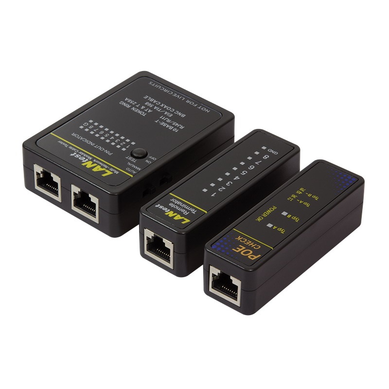 Logilink WZ0015P Tesztelő RJ11, RJ45 és BNC kábelekhez, távoli egységgel és PoE keresővel