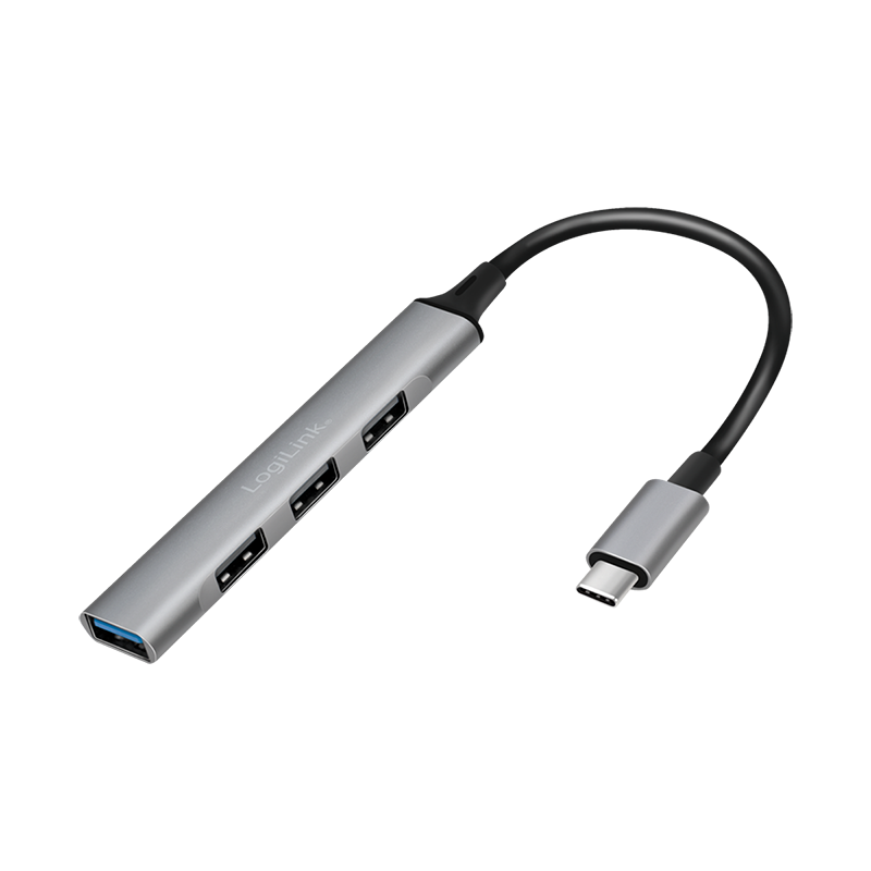 Logilink UA0392 USB 3.2 Gen1 Type C, 4 portos vékony hub, alumínium házzal