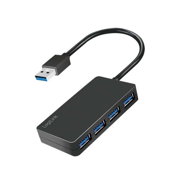Logilink UA0396 USB 3.2 Gen1, 4 portos hub, fekete
