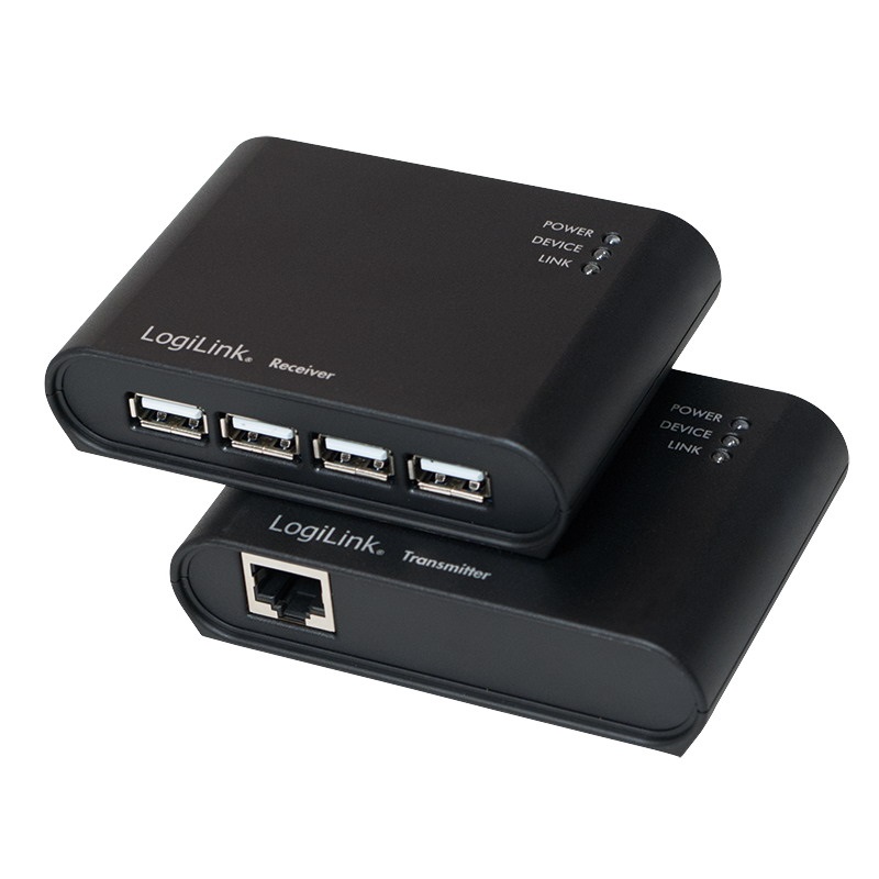 Logilink UA0230 USB 2.0 Cat.5 hosszabító akár 50 m-ig 4-port hub-al