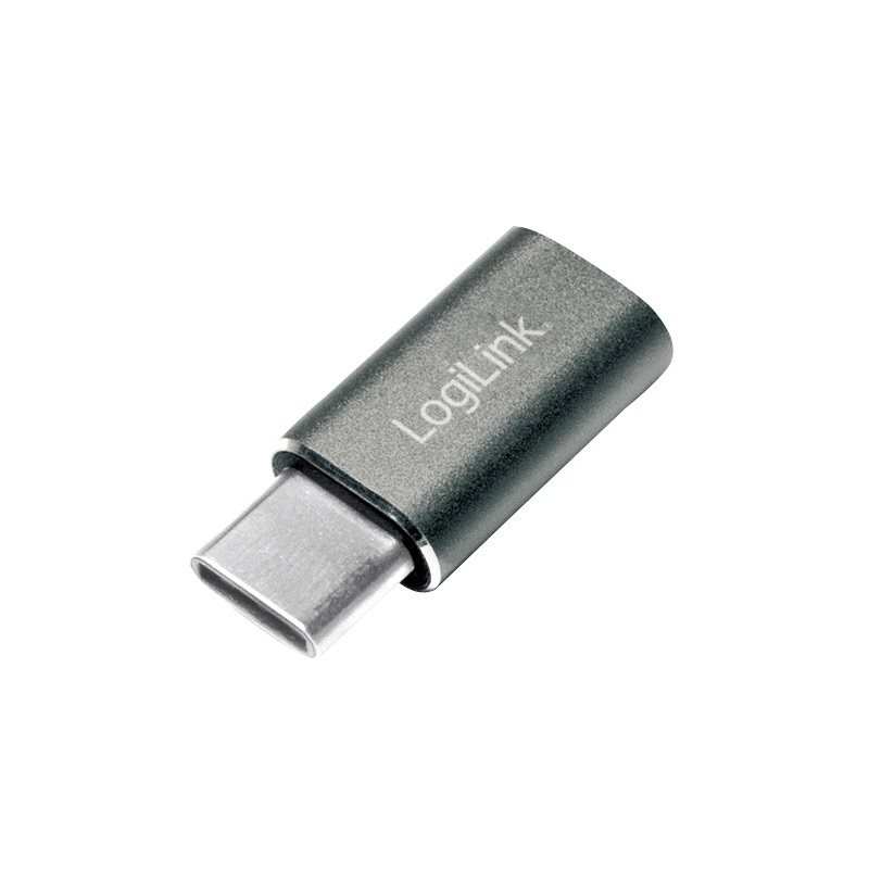 Logilink AU0041 USB 2.0 Type-C adapter, C/M   Micro-USB/F, ezüst