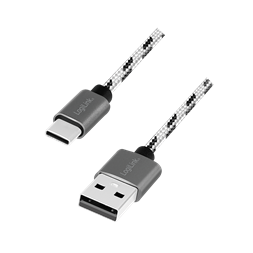 Logilink CU0201 USB 2.0 Type-C kábelkészlet, C/M-ről USB-A/M-re, alu, nejlon, fehér/fekete