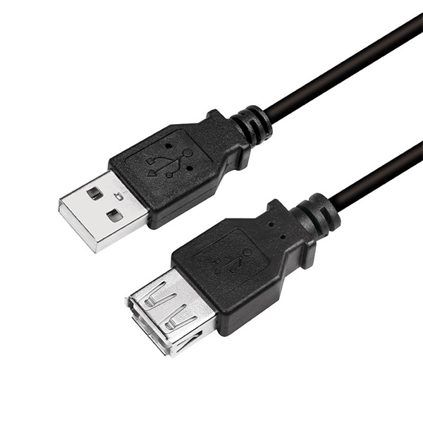 Logilink CU0011B USB 2.0 kábel, USB-A/M-USB-A/F, fekete, 3 m