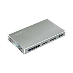 Logilink CR0048 USB 3.2 Gen1, 5 az 1-ben kártyaolvasó (SD-, microSD-, MS-, CF és M2), alumínium, ezüst