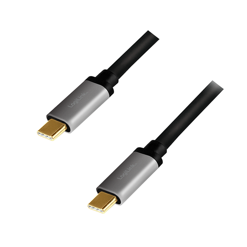 Logilink CUA0107 USB 3.2 Gen2 Type-C kábel, C/M-C/M, PD, AV, alu, 1 m