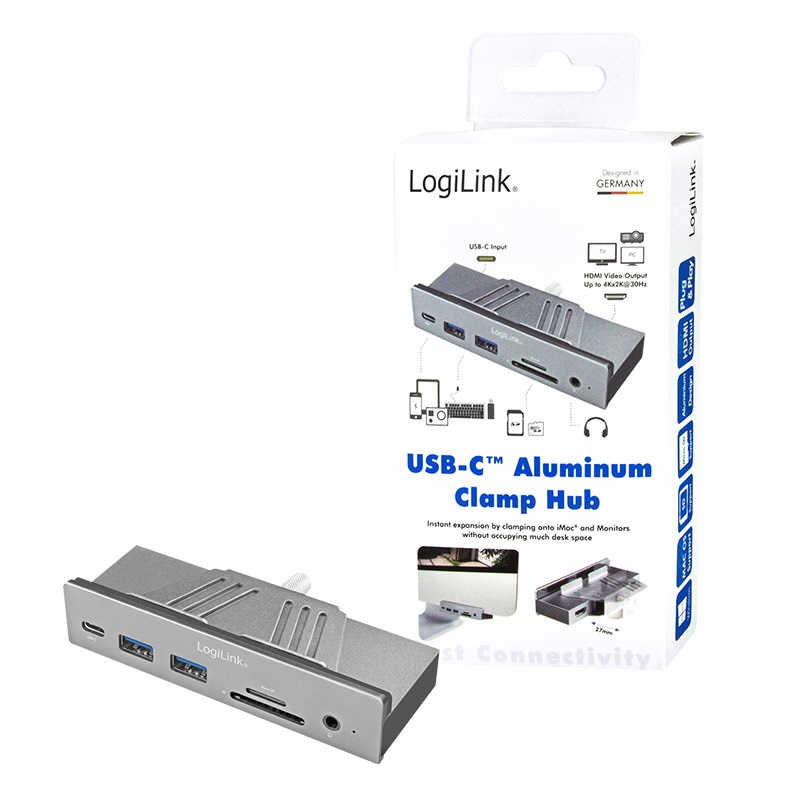 Logilink UA0347 USB-C Multifunkcionális Hub iMac Pro-hoz, alumínium, USB 3.2 Gen1x1