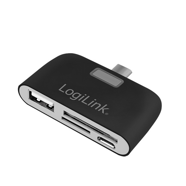 Logilink CR0044 USB-C hub, kártyaolvasóval SD/microSD-hez, fekete