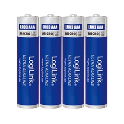 Logilink LR03B4 Ultra Power AAA alkáli elemek, Micro, 1,5V, 4 db