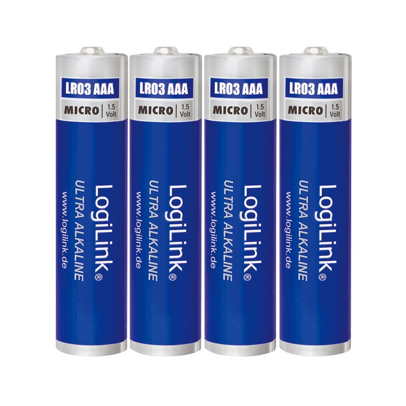 Logilink LR03B4 Ultra Power AAA alkáli elemek, Micro, 1,5V, 4 db