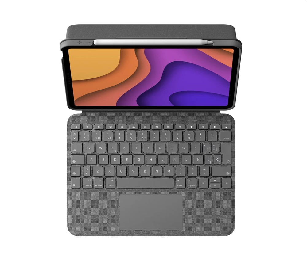 Logitech Folio Touch iPad Air 4/5 gen oxfordi szürke billentyűzetes tablet tok UK