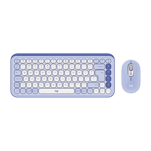 Logitech Pop Icon Combo US vezeték nélküli lila/piszkosfehér billentyűzet és egér