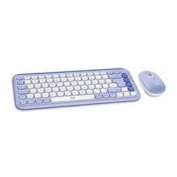 Logitech Pop Icon Combo US vezeték nélküli lila/piszkosfehér billentyűzet és egér